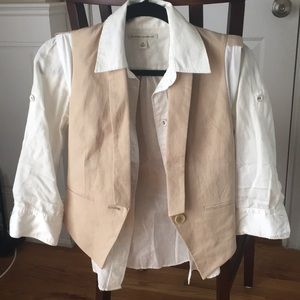 Banana Republic Vest and White Button Up Set